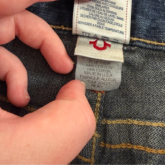 True Religion Ricky Jeans Mens 38 x 31 Flap Pocket Straight Leg - Picture 5 of 8